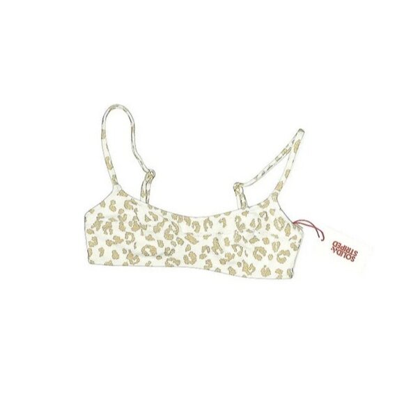 Solid & Striped Elsa Gold Leopard Beachy Sexy Swimsuit Bikini Top Size S - Picture 6 of 10